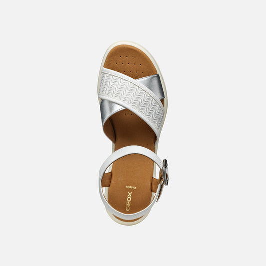 Geox Sandalo Meliconia donna bianco argento