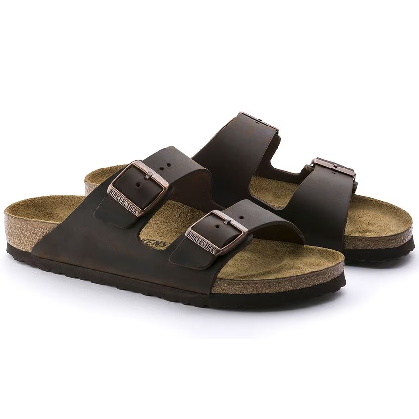 Birkenstock Arizona Habana Pelle Ingrassata Pianta Stretta