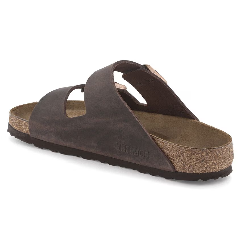 Birkenstock Arizona Habana Pelle Ingrassata Pianta Stretta