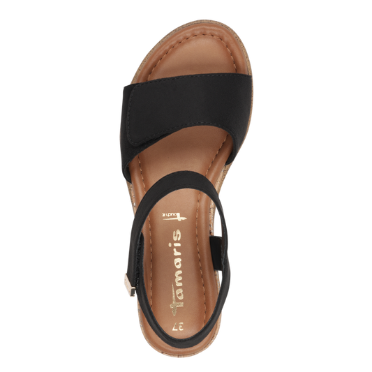 Tamaris Sandalo Nero con velcri