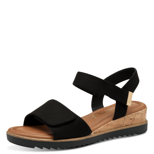 Tamaris Sandalo Nero con velcri