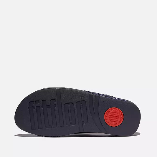 Fit Flop LULU Crystal-Mix Metallic Cross Slides blu