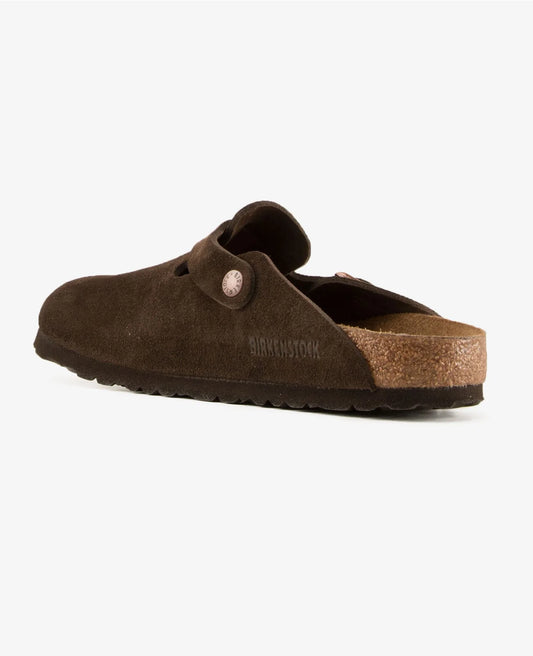Birkenstock Boston mocca pelle scamosciata pianta stretta