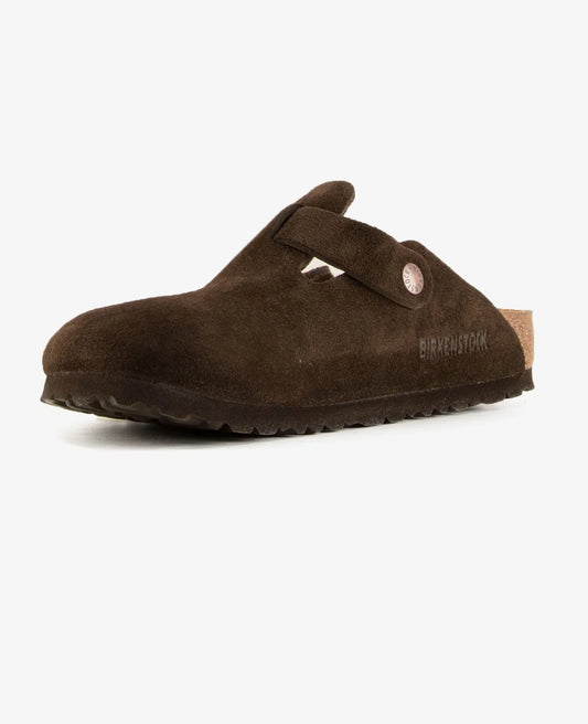 Birkenstock Boston mocca pelle scamosciata pianta stretta