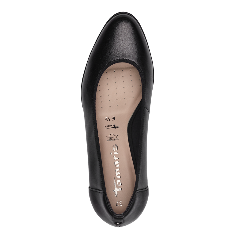 Tamaris decollete nera in pelle