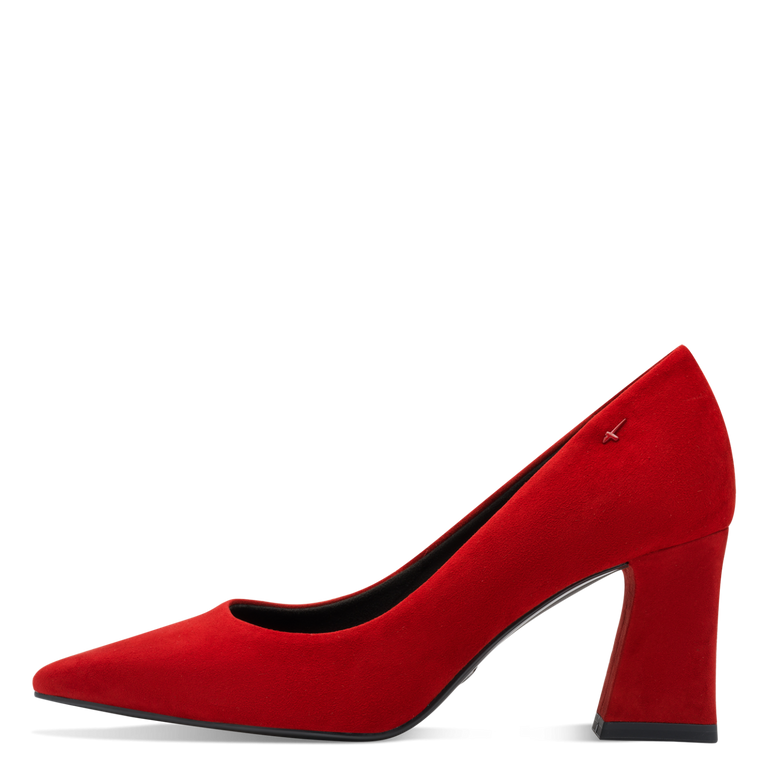 Tamaris decollete rossa in camoscio