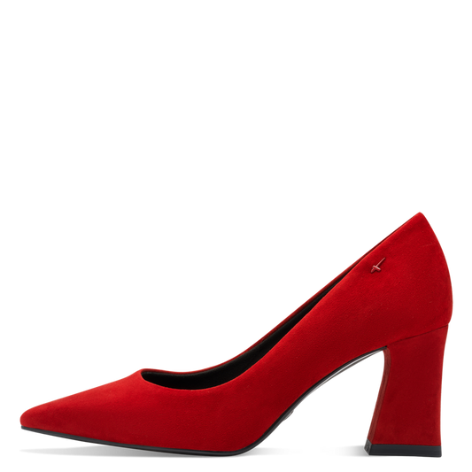 Tamaris decollete rossa in camoscio