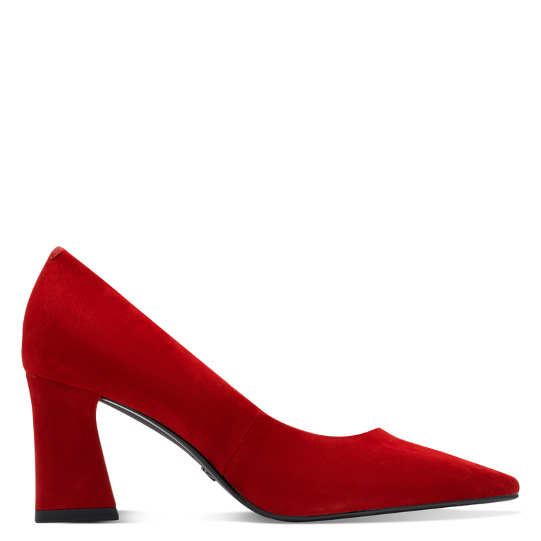 Tamaris decollete rossa in camoscio