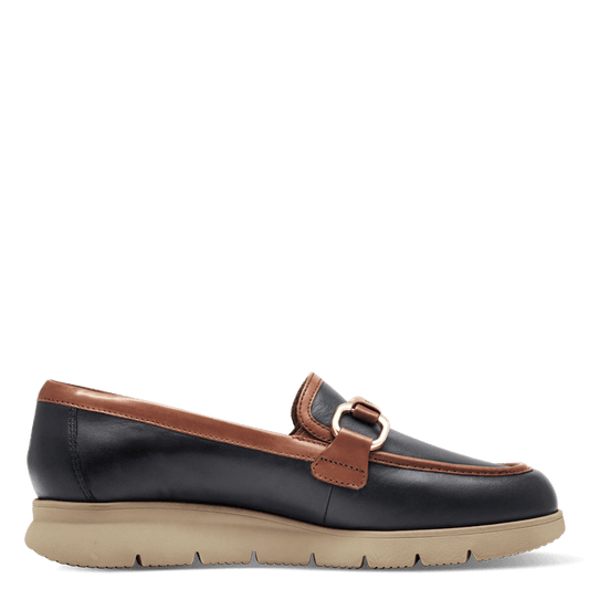 Tamaris mocassino pelle blu e marrone