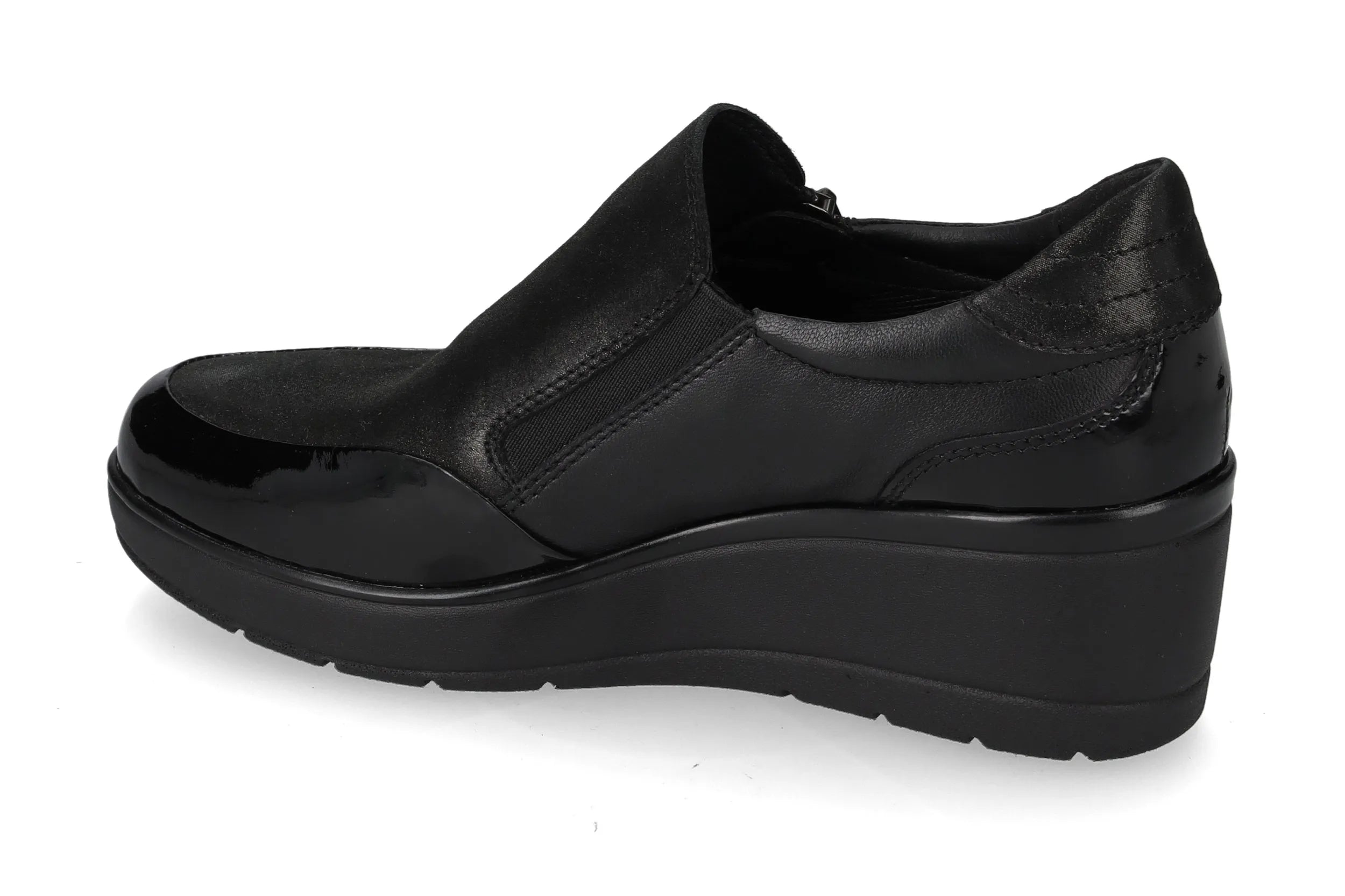 Valleverde mocassino nero con zip