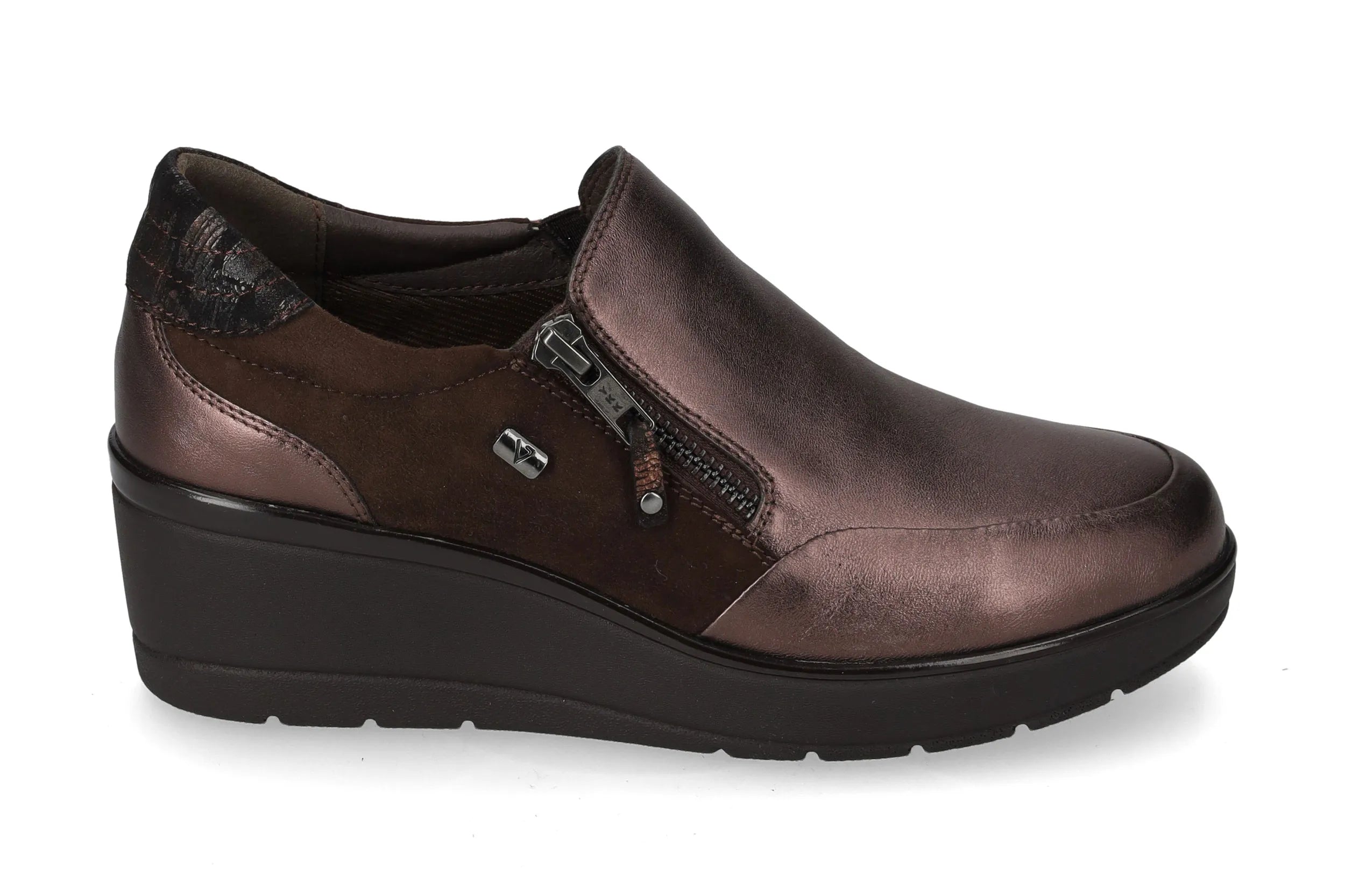 Valleverde mocassino bronzo con zip
