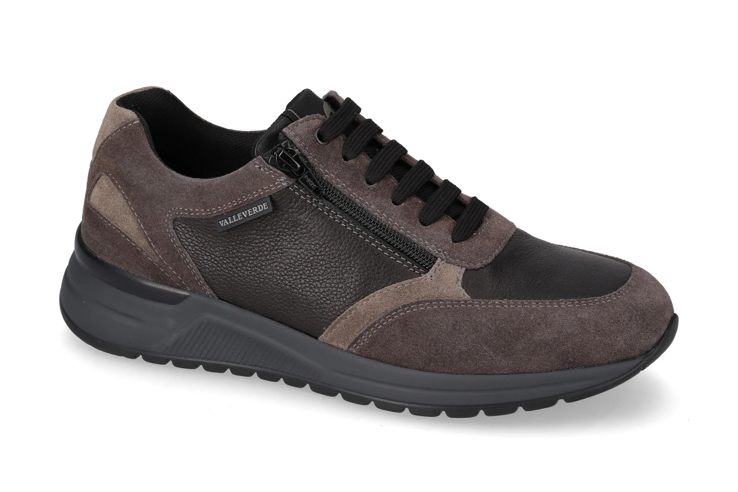 Valleverde Sneaker zip nappa nera da uomo