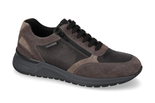 Valleverde Sneaker zip nappa nera da uomo