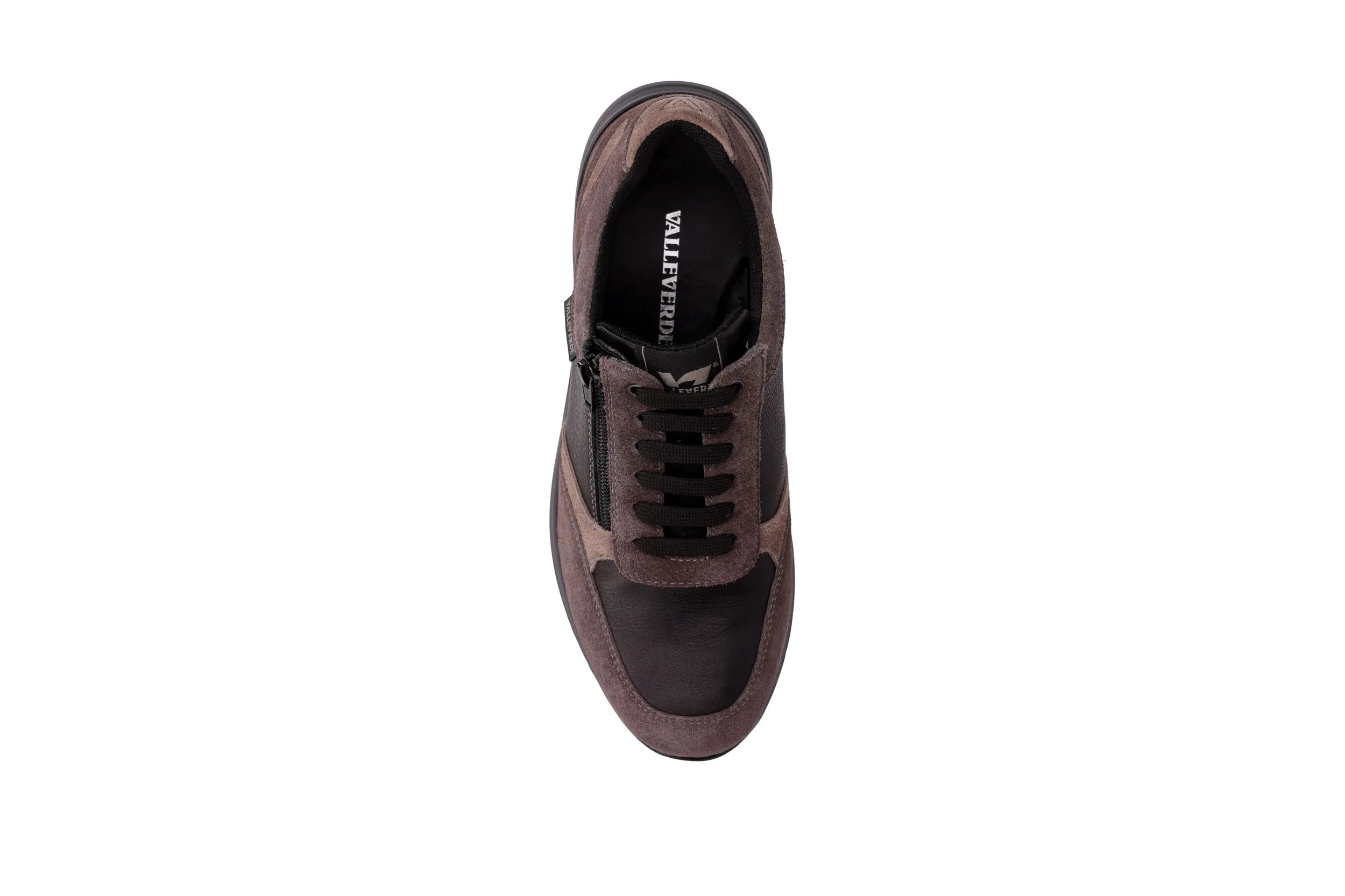 Valleverde Sneaker zip nappa nera da uomo