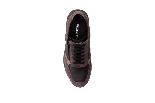 Valleverde Sneaker zip nappa nera da uomo