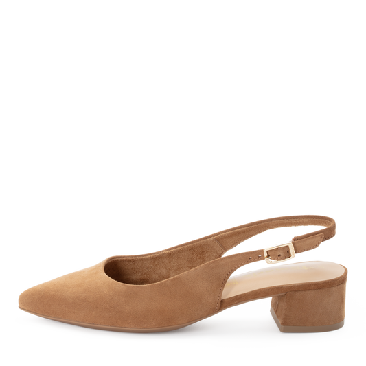 Tamaris Chanel Donna  Pump Slingback Marrone in camoscio