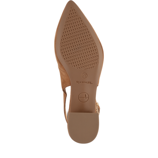 Tamaris Chanel Donna  Pump Slingback Marrone in camoscio