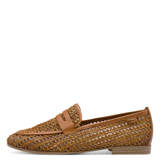 Tamaris Mocassino Intrecciato Donna Memory Foam Loafer Marrone con TOUCH-IT