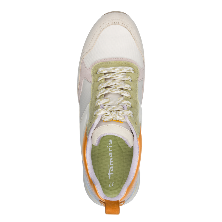 Tamaris sneaker beige Donna  Sneaker Beige in Pelle con Sottopiede Estraibile