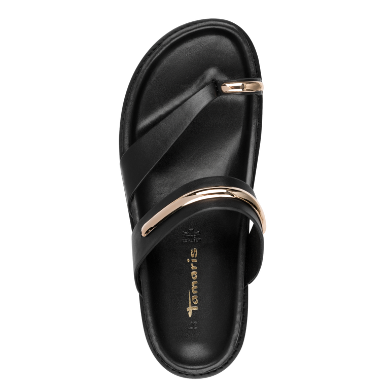 Tamaris Ciabatta nera Donna  Ciabatta Mule Nera in Pelle