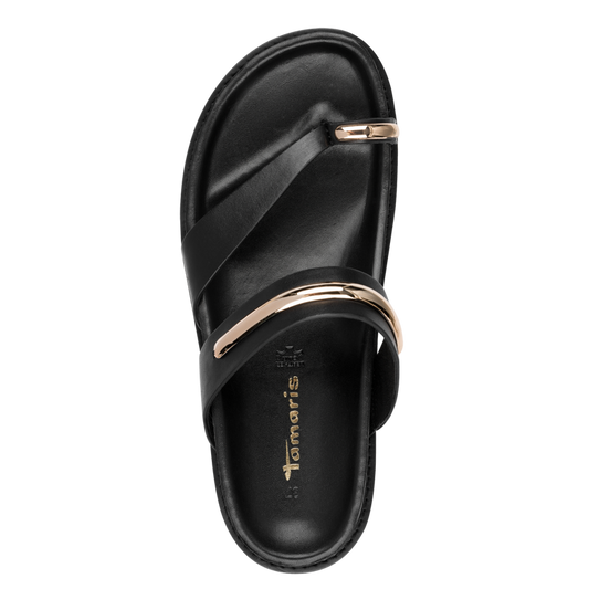 Tamaris Ciabatta nera Donna  Ciabatta Mule Nera in Pelle