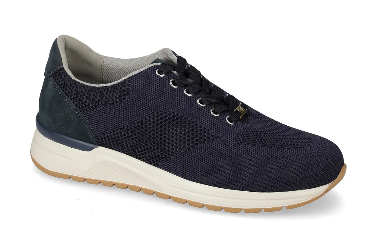 Valleverde Uomo Blu  Sneaker in Tessuto Traspirante con Sottopiede in Pelle