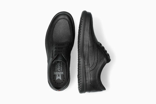 Mephisto TIMEO Uomo Nero  Scarpa Stringata in Pelle con SOFT-AIR e Shock Absorb