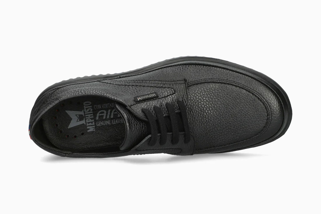 Mephisto TIMEO Uomo Nero  Scarpa Stringata in Pelle con SOFT-AIR e Shock Absorb
