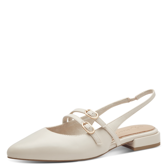 Marco Tozzi Chanel Slingback Donna Cream Vegan  Soft Lining e Plantare FEEL ME