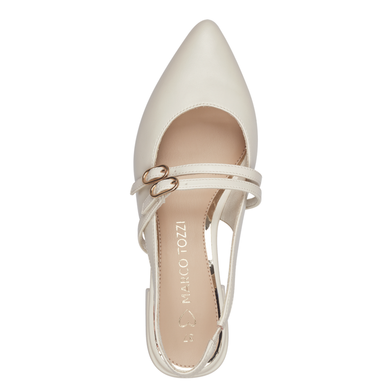 Marco Tozzi Chanel Slingback Donna Cream Vegan  Soft Lining e Plantare FEEL ME