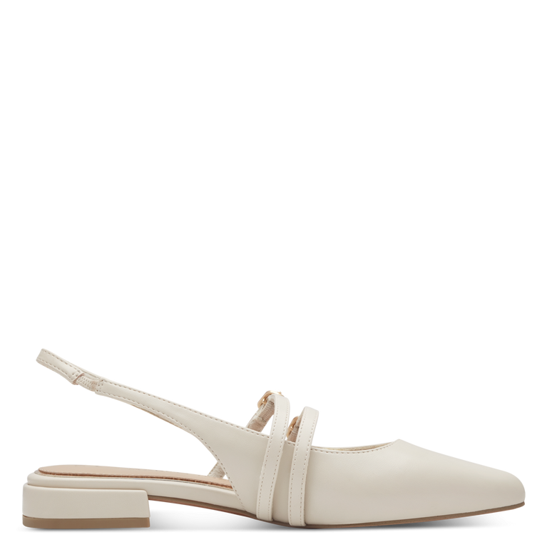 Marco Tozzi Chanel Slingback Donna Cream Vegan  Soft Lining e Plantare FEEL ME