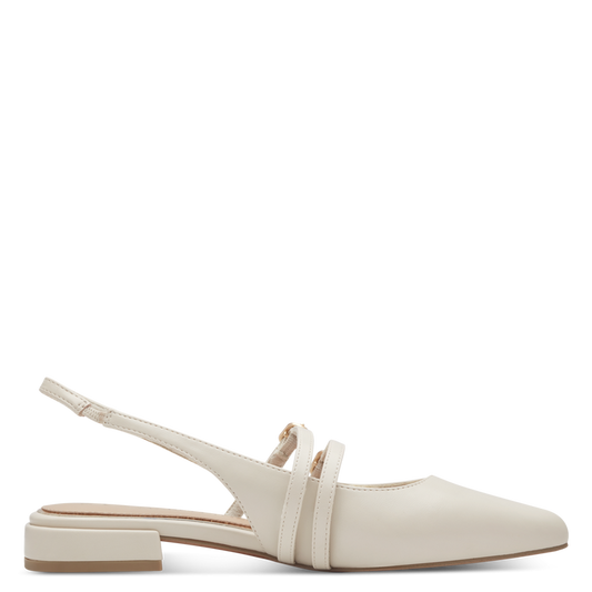 Marco Tozzi Chanel Slingback Donna Cream Vegan  Soft Lining e Plantare FEEL ME