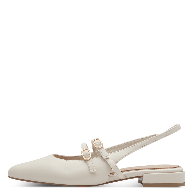 Marco Tozzi Chanel Slingback Donna Cream Vegan  Soft Lining e Plantare FEEL ME