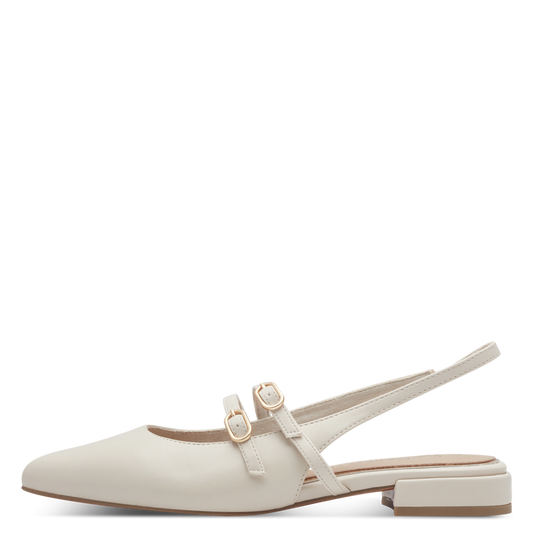 Marco Tozzi Chanel Slingback Donna Cream Vegan  Soft Lining e Plantare FEEL ME