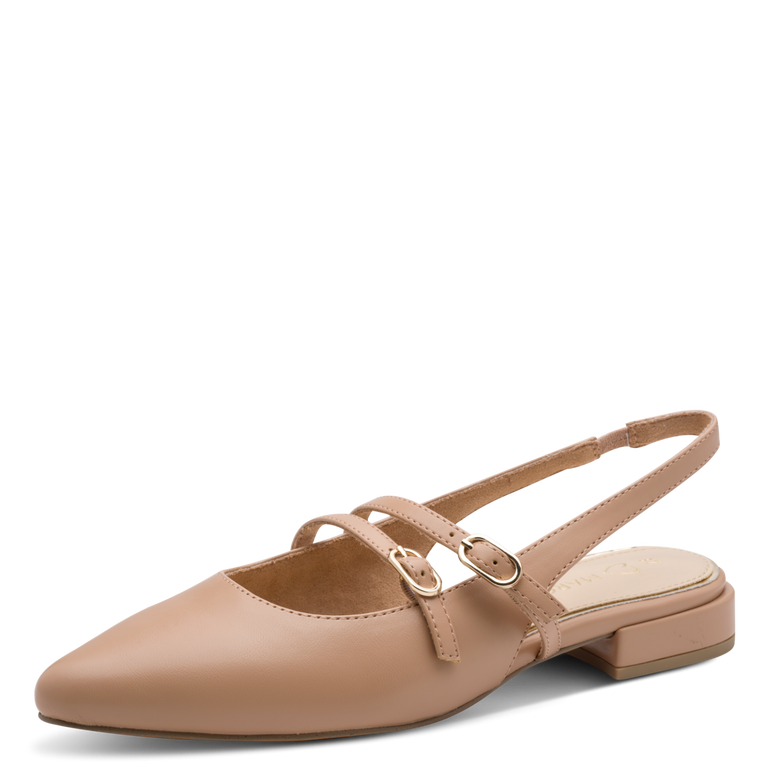 Marco Tozzi Chanel Slingback Donna Cappuccino Vegan  Soft  e Plantare FEEL ME