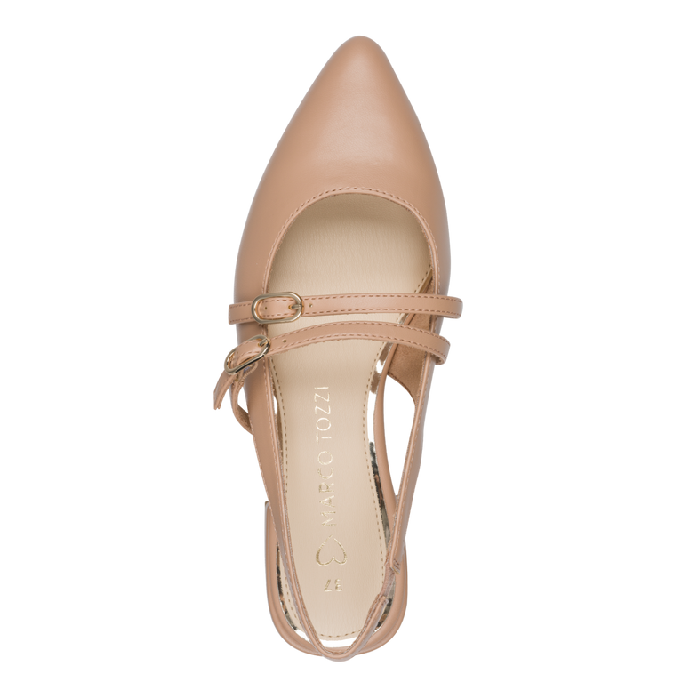 Marco Tozzi Chanel Slingback Donna Cappuccino Vegan  Soft  e Plantare FEEL ME