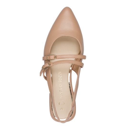 Marco Tozzi Chanel Slingback Donna Cappuccino Vegan  Soft  e Plantare FEEL ME