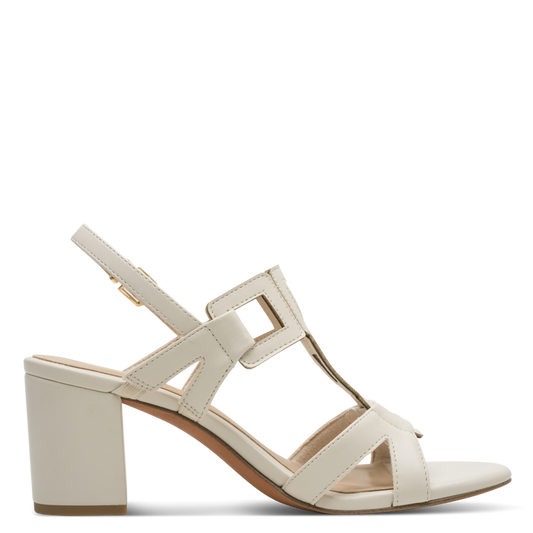 Sandalo Marco Tozzi Donna Crema  Vegano con Tacco 6,5 cm e Plantare FEEL ME