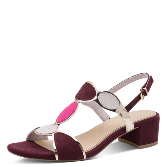 Sandalo Marco Tozzi Donna Blu  Vegano con Tacco 4,5 cm e Plantare FEEL ME