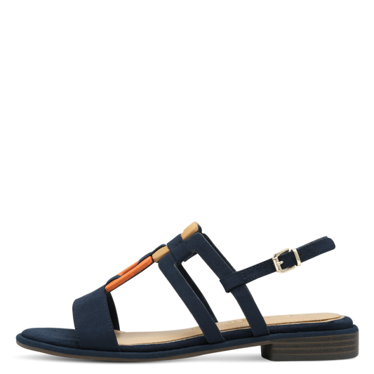 Sandalo Marco Tozzi Donna Blu  Vegano con Soft Lining, FEEL ME e Tacco 2 cm