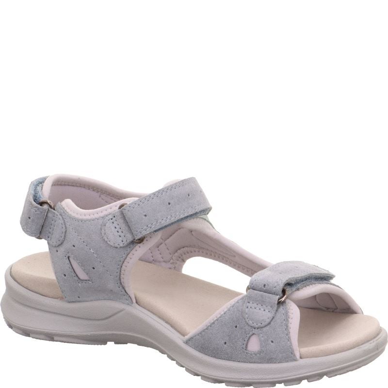 Legero SIRIS Donna Aria Sandalo Camoscio Celeste /Tessuto 3 Velcri