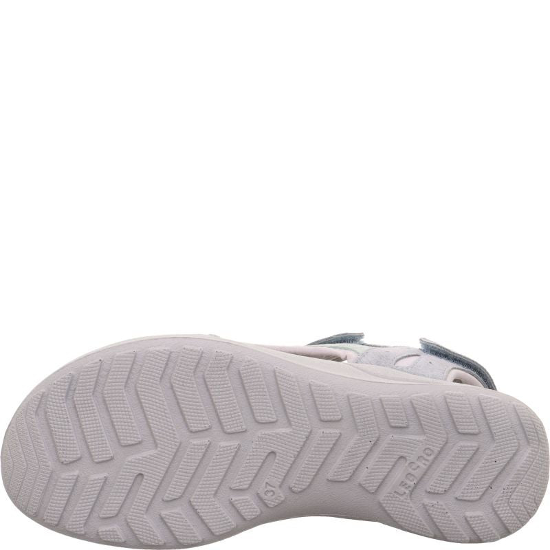 Legero SIRIS Donna Aria Sandalo Camoscio Celeste /Tessuto 3 Velcri