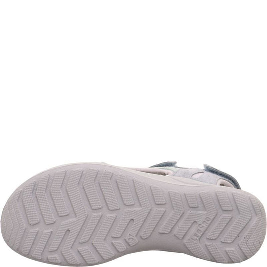 Legero SIRIS Donna Aria Sandalo Camoscio Celeste /Tessuto 3 Velcri