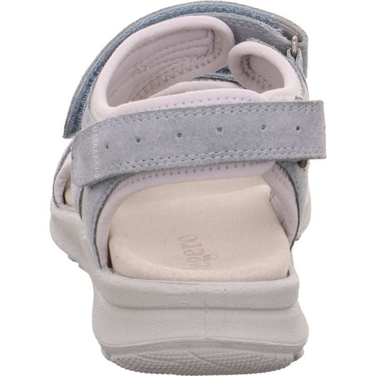 Legero SIRIS Donna Aria Sandalo Camoscio Celeste /Tessuto 3 Velcri