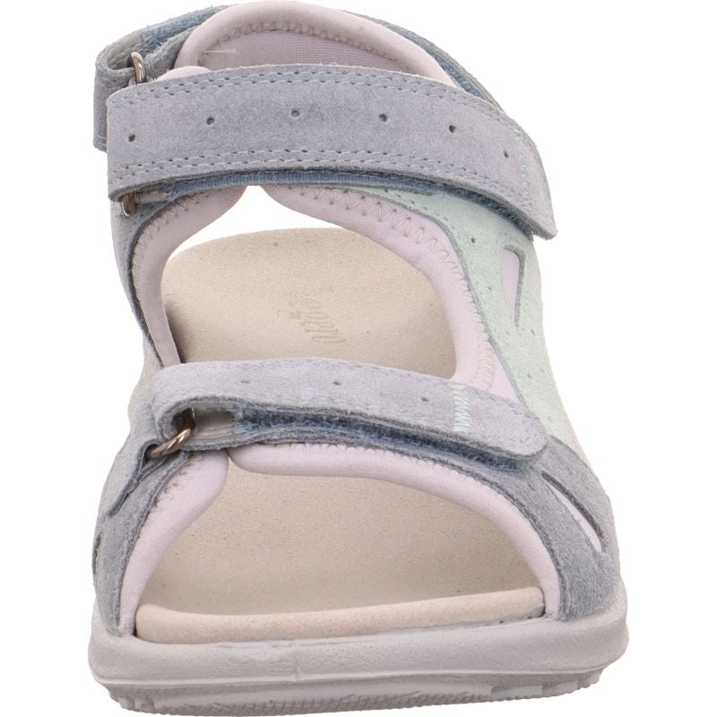 Legero SIRIS Donna Aria Sandalo Camoscio Celeste /Tessuto 3 Velcri