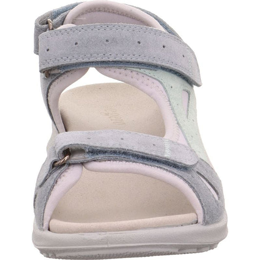 Legero SIRIS Donna Aria Sandalo Camoscio Celeste /Tessuto 3 Velcri