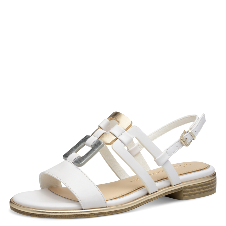 Sandalo Marco Tozzi Donna Bianco  Vegano con Soft Lining, FEEL ME e Tacco 2 cm