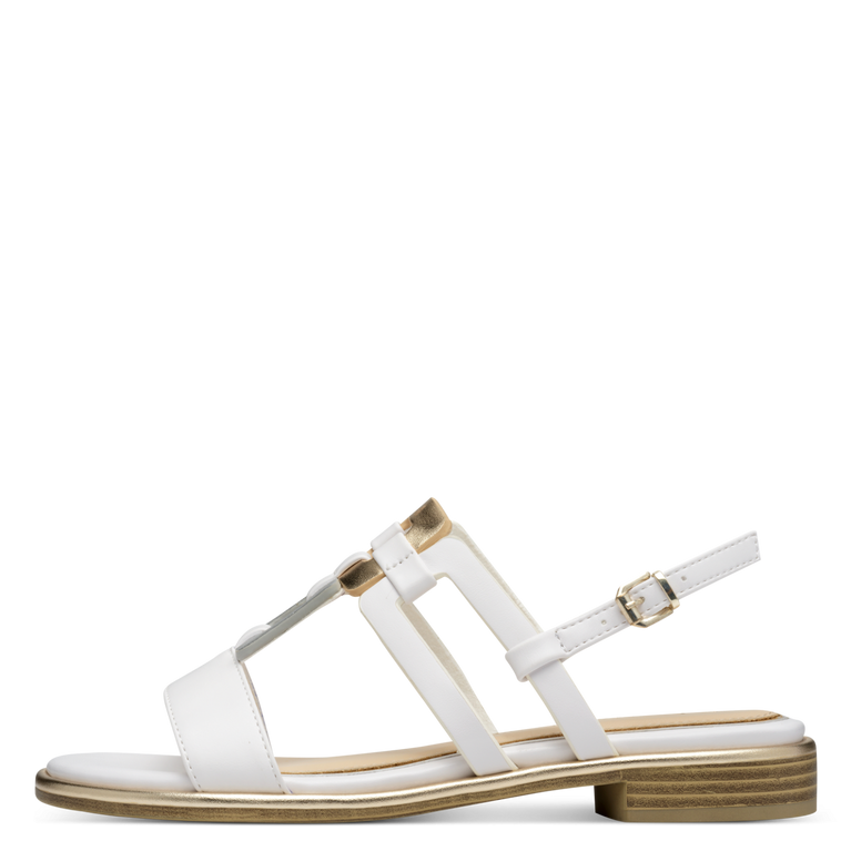 Sandalo Marco Tozzi Donna Bianco  Vegano con Soft Lining, FEEL ME e Tacco 2 cm