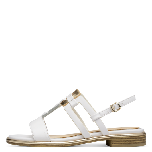 Sandalo Marco Tozzi Donna Bianco  Vegano con Soft Lining, FEEL ME e Tacco 2 cm