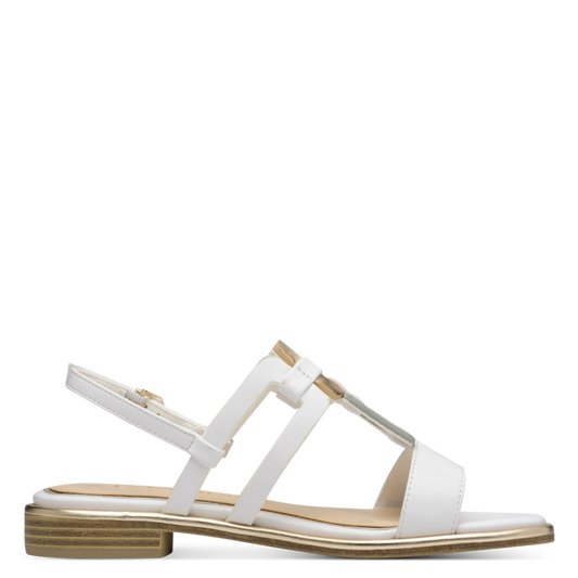 Sandalo Marco Tozzi Donna Bianco  Vegano con Soft Lining, FEEL ME e Tacco 2 cm